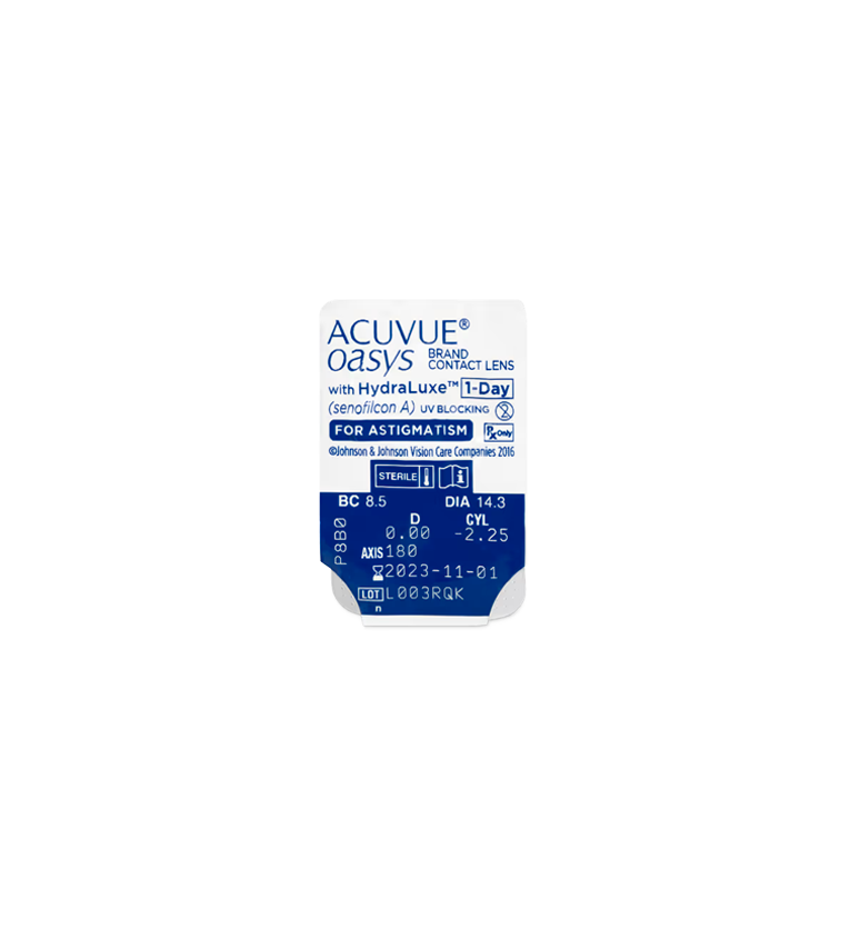 Acuvue Oasys 1-Day with Hydraluxe for astigmatism (90 lenses)