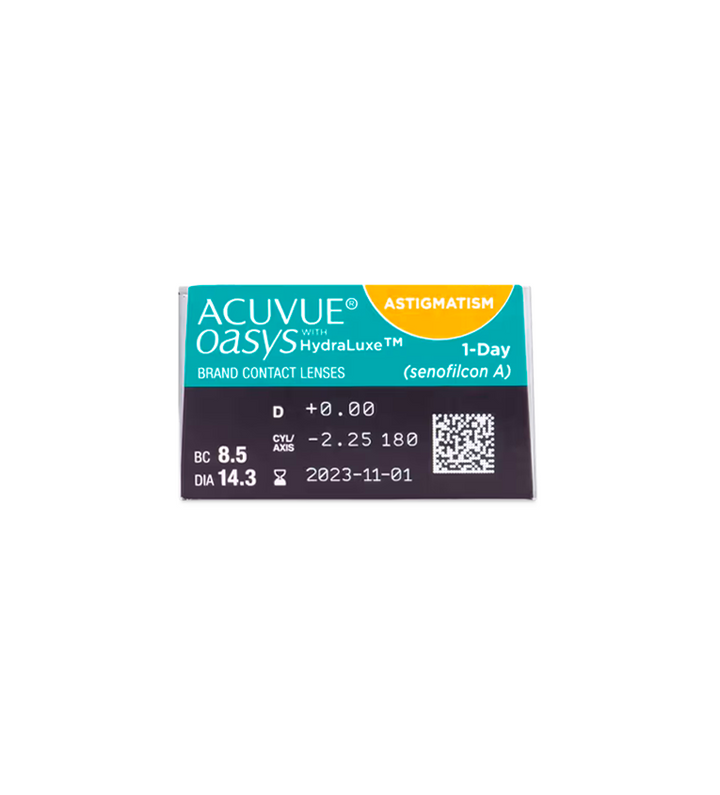 Acuvue Oasys 1-Day with Hydraluxe for astigmatism (30 lenses)