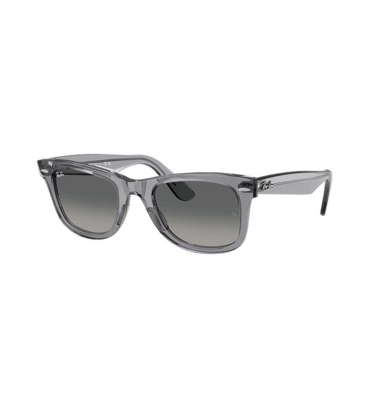 Ray-Ban Original Wayfarer Classic - Rb2140 occhiali da sole grigio trasparente con lenti grigio sfumato - vista 3/4
