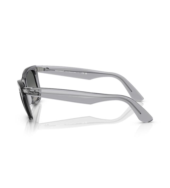 Ray-Ban Original Wayfarer Classic - Rb2140 occhiali da sole grigio trasparente con lenti grigio sfumato - vista laterale