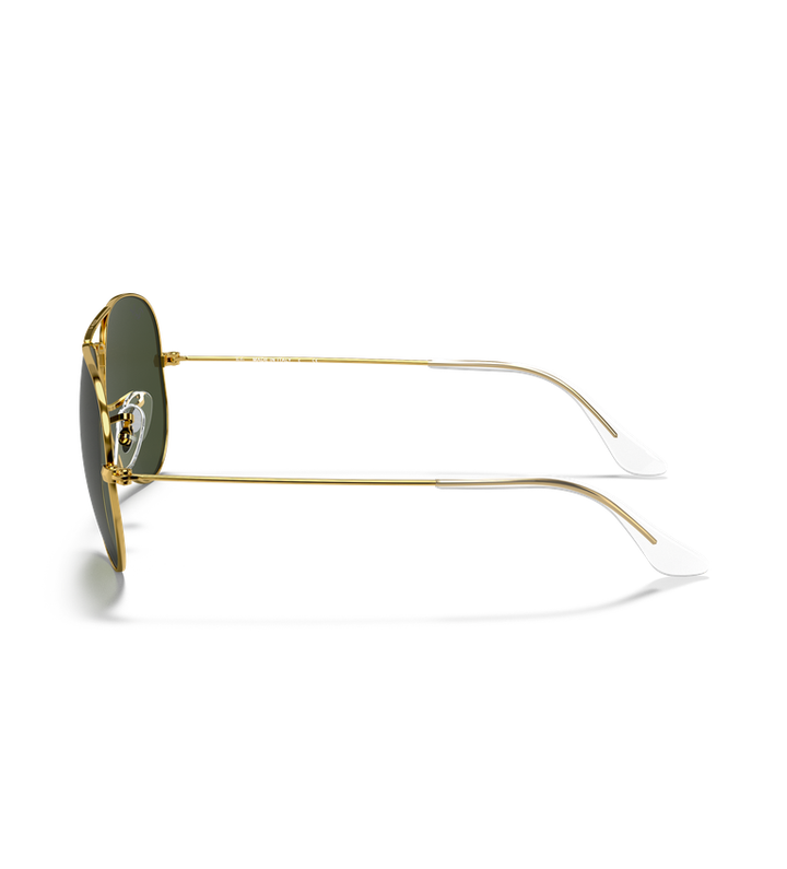 Ray-Ban Aviator Classic RB3025 occhiali da sole a goccia oro con lenti verde G-15 - vista laterale