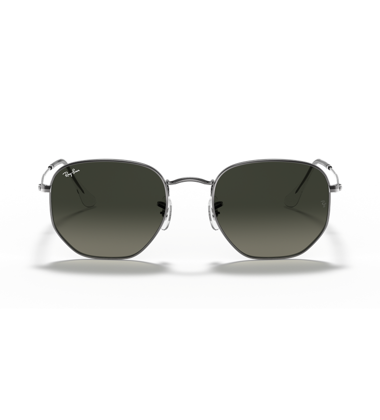 Ray-Ban Hexagonal Flat Lenses RB3548N occhiali da sole canna di fucile con lenti grigio sfumato - vista frontale