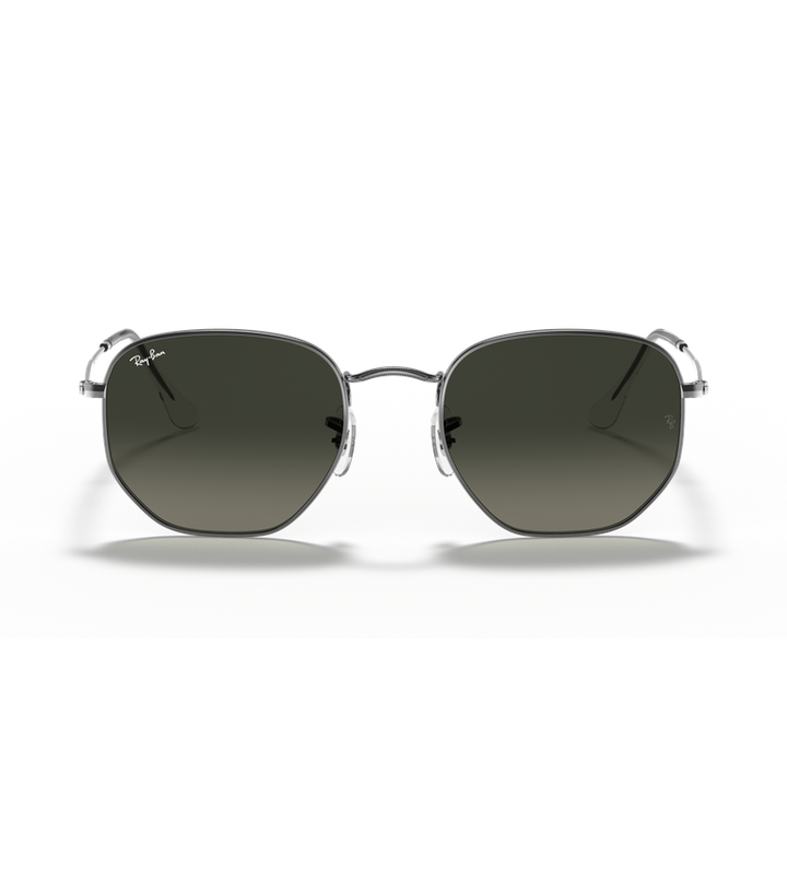 Ray-Ban Hexagonal Flat Lenses RB3548N occhiali da sole canna di fucile con lenti grigio sfumato - vista frontale