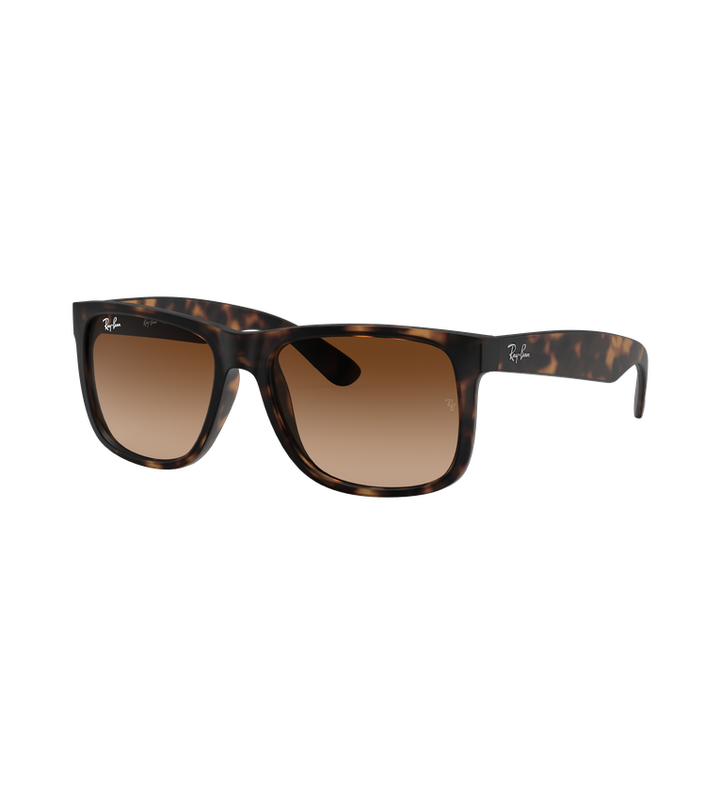 Ray-Ban Justin Classic RB4165 occhiali da sole squadrati tartarugato chiaro con lenti marrone sfumato - vista 3/4