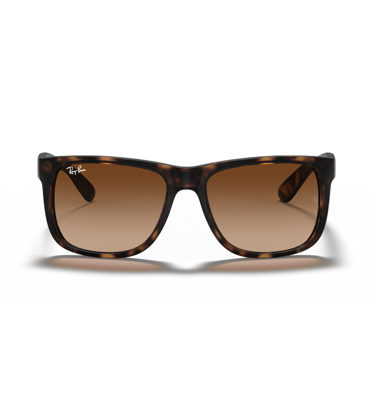 Ray-Ban Justin Classic RB4165 occhiali da sole squadrati tartarugato chiaro con lenti marrone sfumato - vista frontale