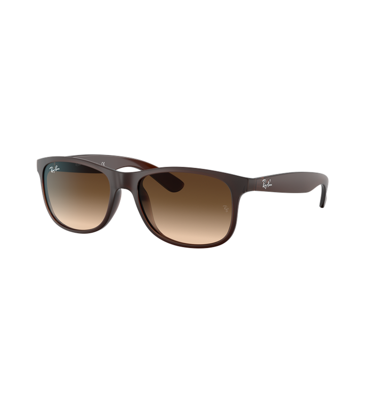 Ray-Ban Andy RB4202 occhiali da sole squadrati marrone opaco con lenti marrone sfumato - vista 3/4