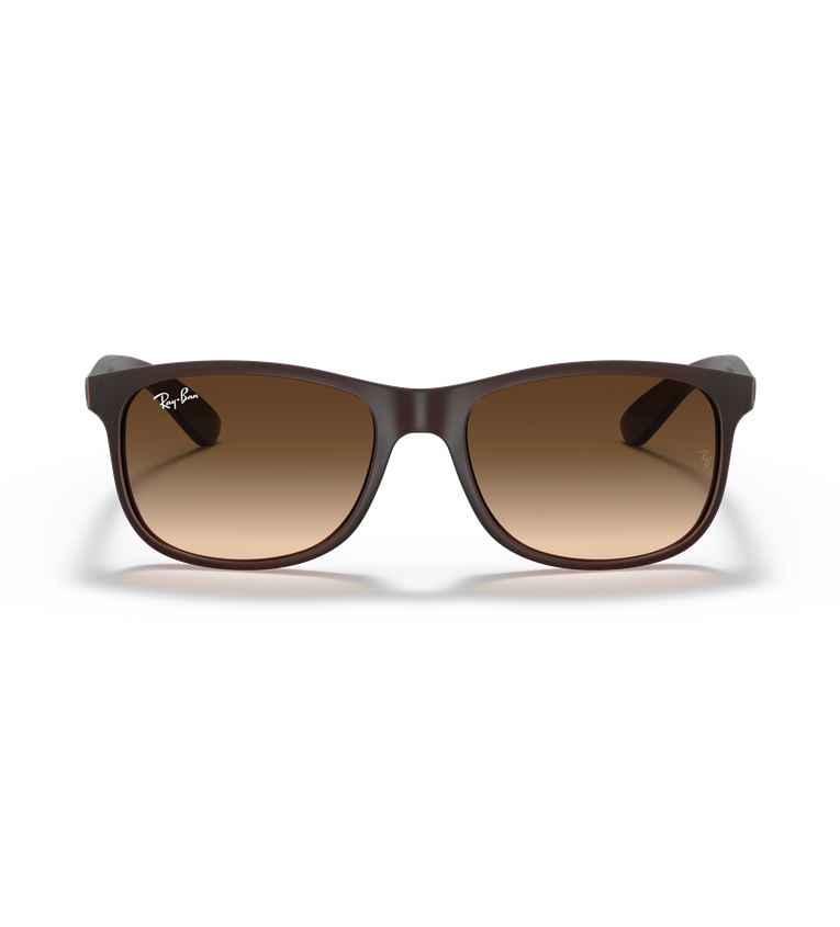 Ray-Ban Andy RB4202 occhiali da sole squadrati marrone opaco con lenti marrone sfumato - vista frontale