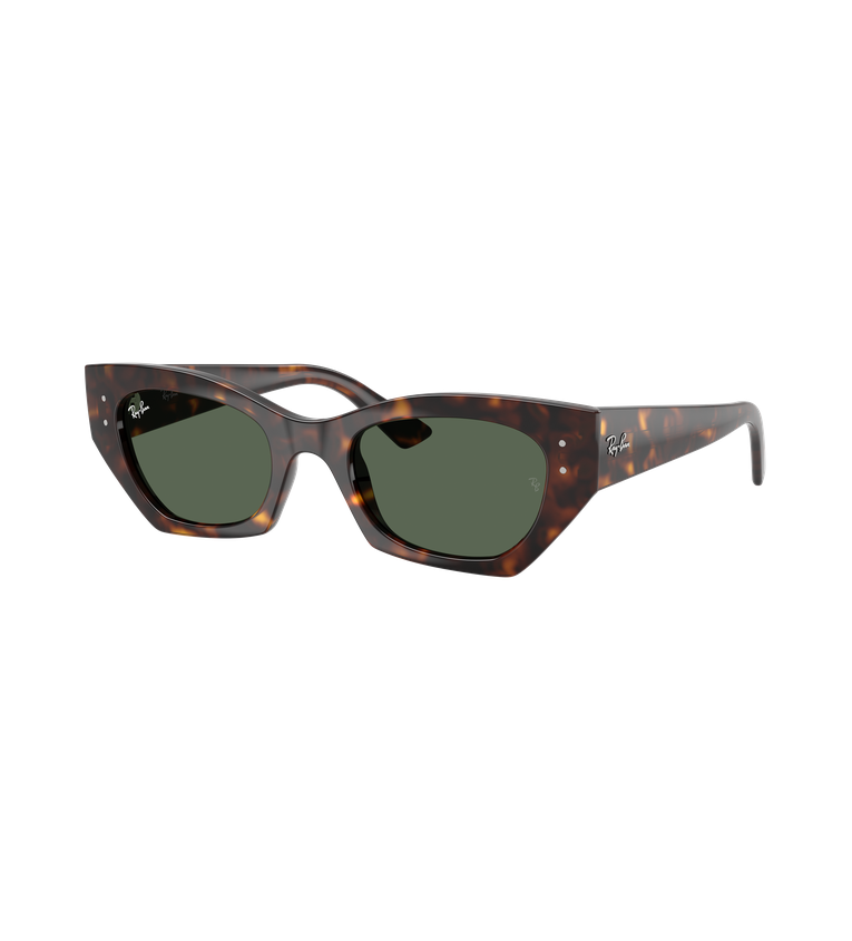 Ray-Ban Zena Bio-Based - Rb4430 occhiali da sole havana lucido con lenti verde G-15 - vista 3/4