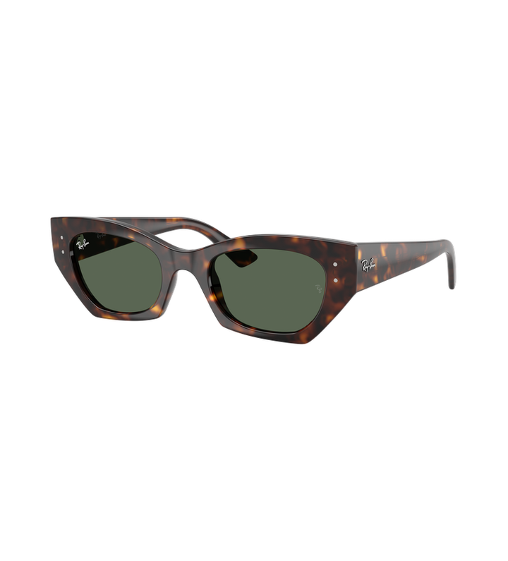 Ray-Ban Zena Bio-Based - Rb4430 occhiali da sole havana lucido con lenti verde G-15 - vista 3/4