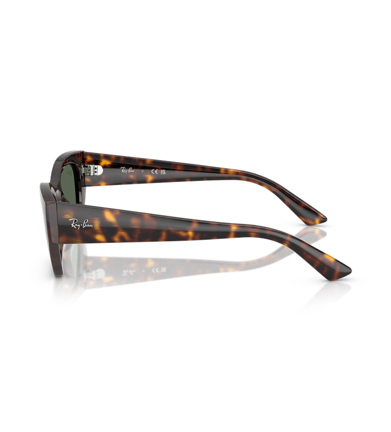 Ray-Ban Zena Bio-Based - Rb4430 occhiali da sole havana lucido con lenti verde G-15 - vista laterale