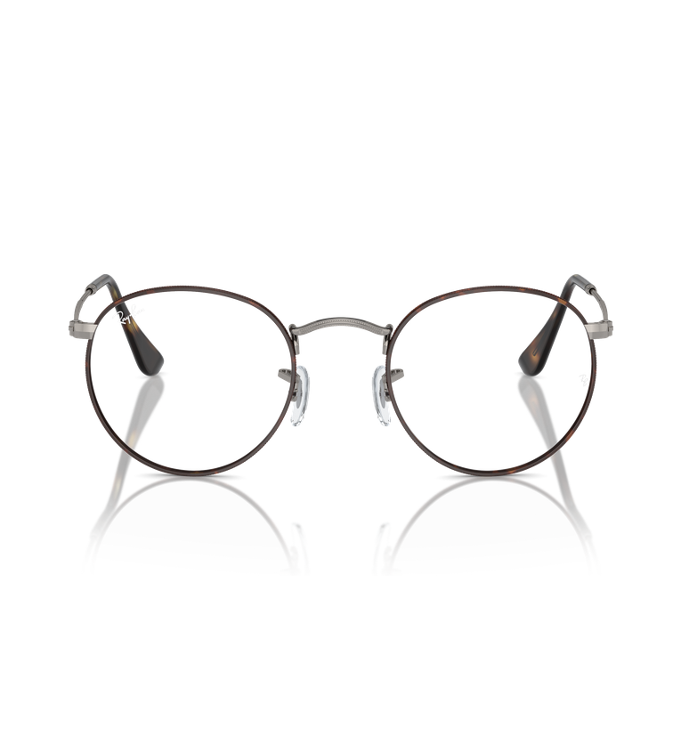 Ray-Ban Round Metal Optics - Rx3447 occhiali da vista marrone su canna di fucile - vista frontale
