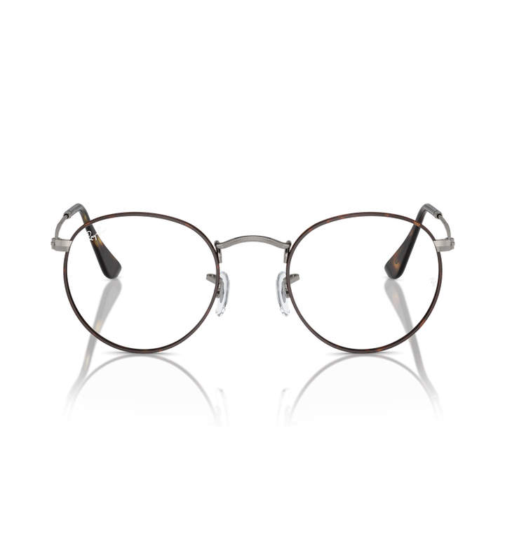 Ray-Ban Round Metal Optics - Rx3447 occhiali da vista marrone su canna di fucile - vista frontale