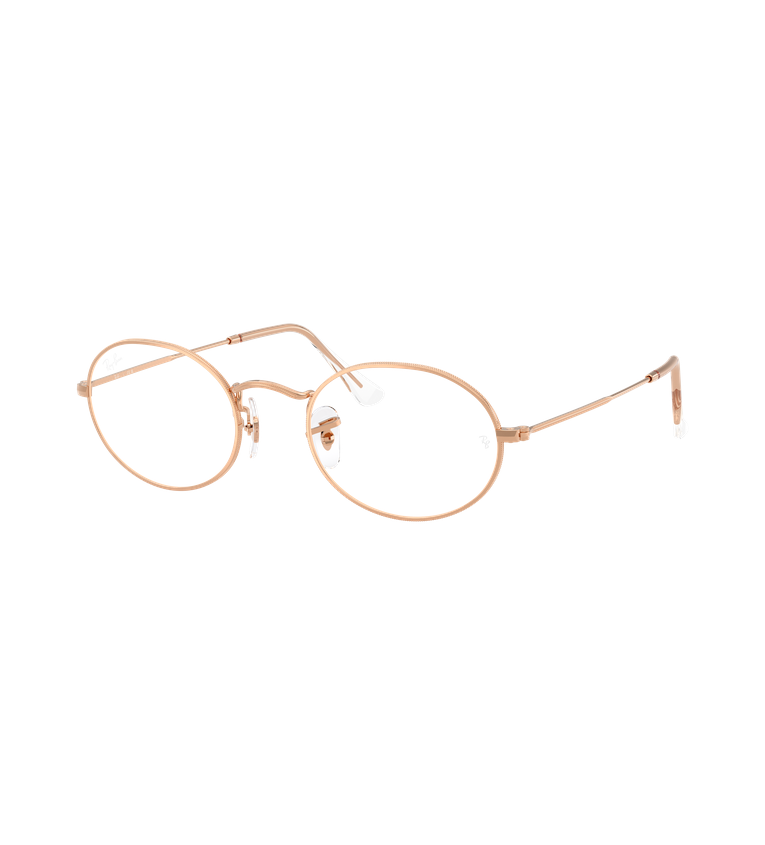 Ray-Ban Oval Optics - Rx3547 occhiali da vista oro rosa - vista 3/4