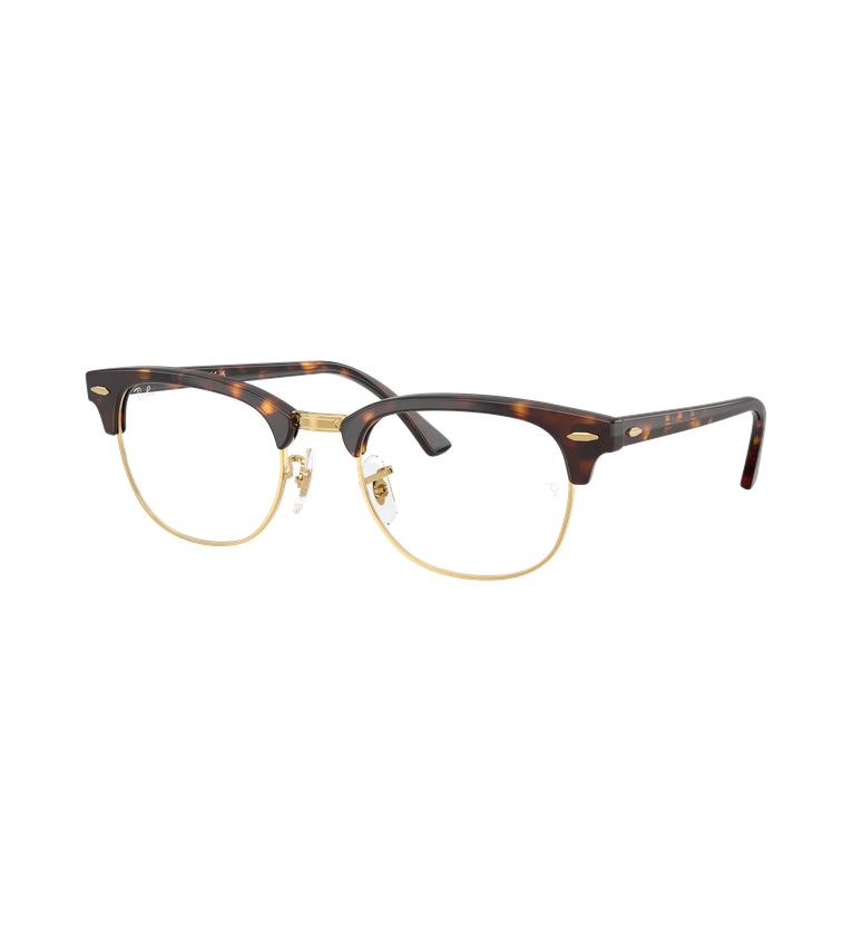 Ray-Ban Clubmaster Optics RX5154 occhiali da vista tartarugato su oro - vista 3/4