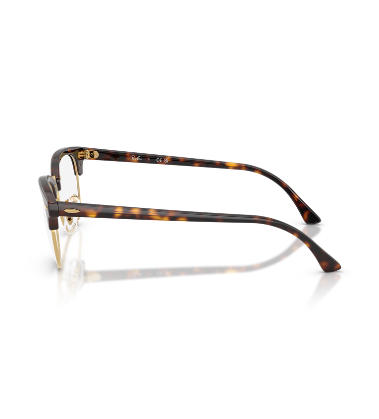Ray-Ban Clubmaster Optics RX5154 occhiali da vista tartarugato su oro - vista laterale
