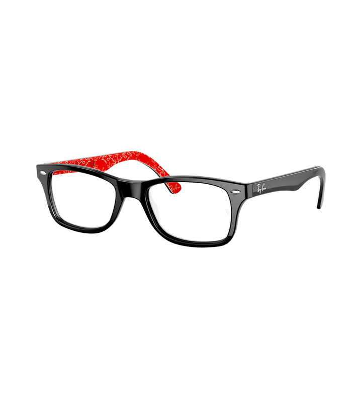 Ray-Ban Rx5228 Optics occhiali da vista nero su rosso fantasia - vista 3/4
