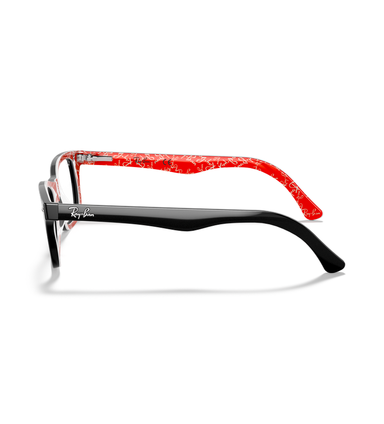 Ray-Ban Rx5228 Optics occhiali da vista nero su rosso fantasia - vista laterale