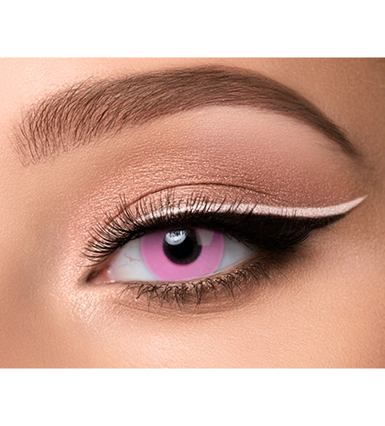 Crazy Lenses Barbie Pink lenti a contatto colorate rosa indossate