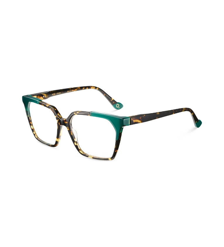 Etnia Barcelona Alba HVGR occhiale da vista donna squadrato in acetato tartarugato e verde - vista 3/4