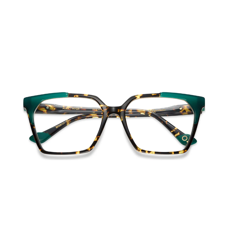 Etnia Barcelona Alba HVGR occhiale da vista donna squadrato in acetato tartarugato e verde - vista frontale
