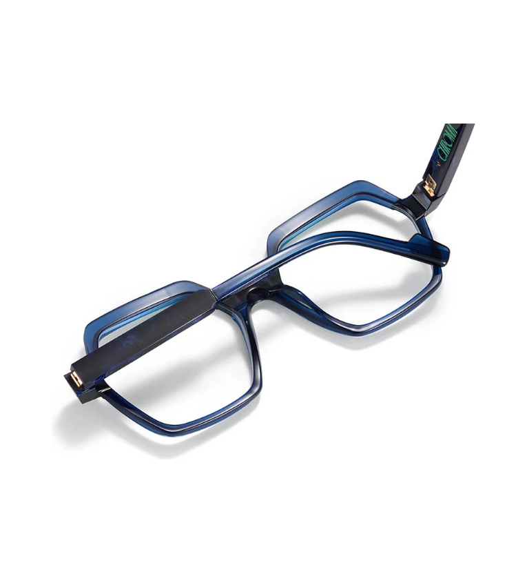 Etnia Barcelona Chroma N38 DB occhiale da vista donna esagonale in acetato blu - vista retro