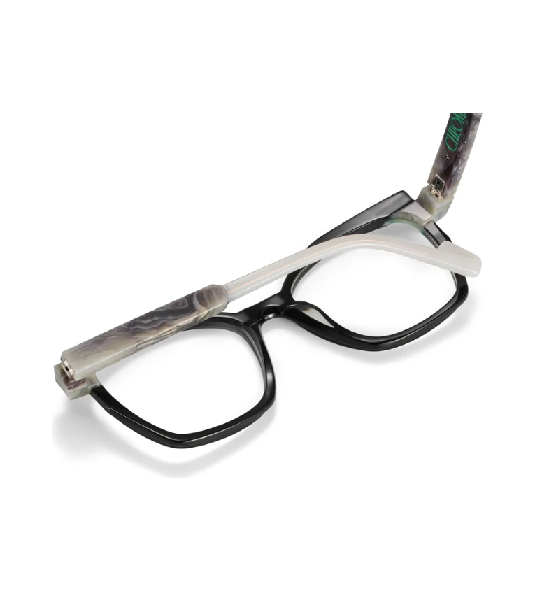 Etnia Barcelona Chroma N39 BKGY occhiale da vista donna cat-eye in acetato nero e grigio - vista retro