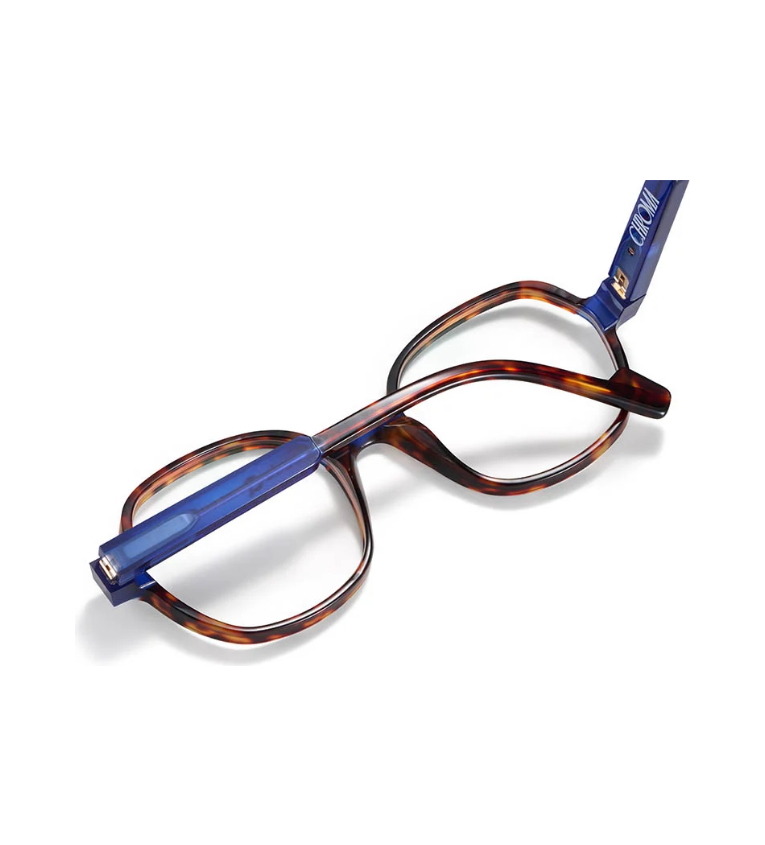 Etnia Barcelona Chroma N42 HVBL occhiale da vista unisex tondo in acetato tartarugato e blu - vista retro