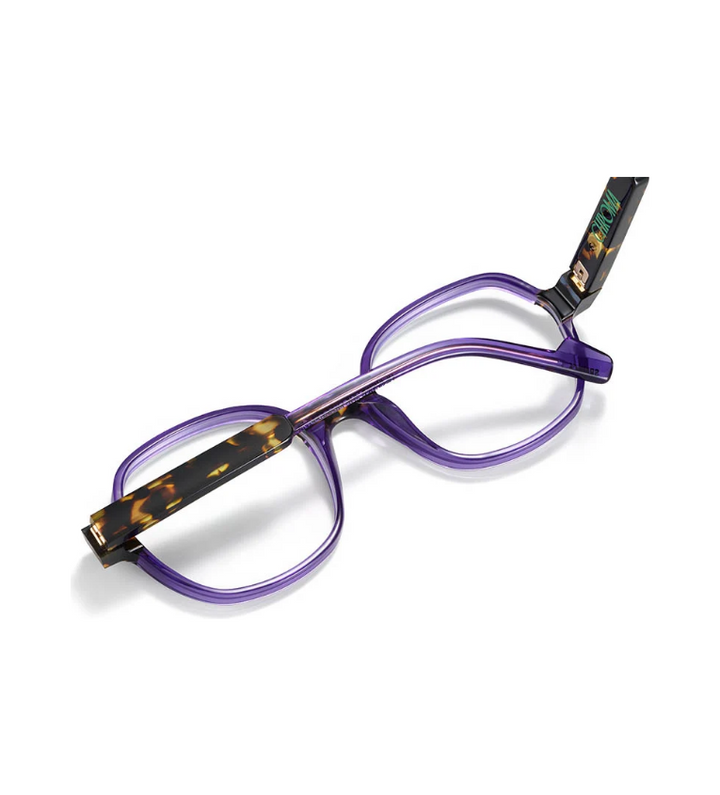 Etnia Barcelona Chroma N42 PUHV occhiale da vista unisex tondo in acetato viola e tartarugato - vista retro