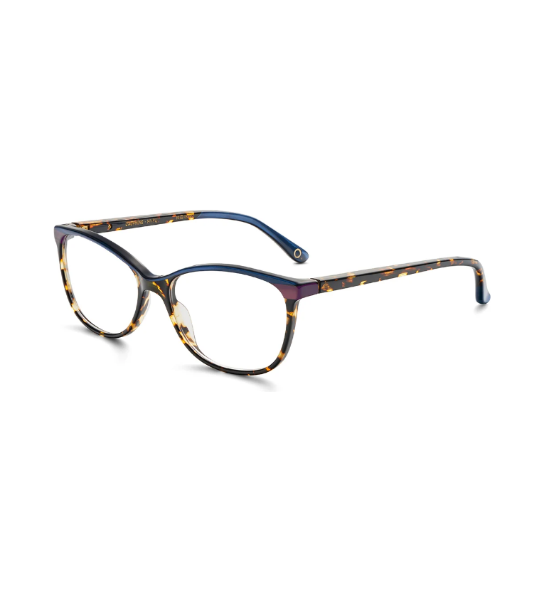 Etnia Barcelona Dauphine 53 HVFU occhiale da vista donna in acetato havana blu e fucsia - vista 3/4