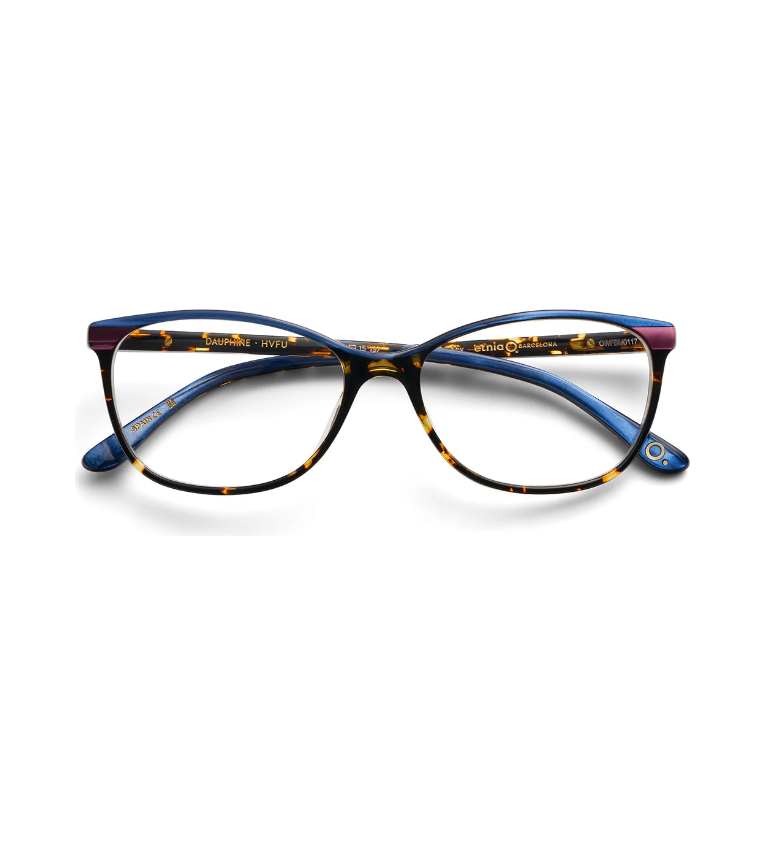 Etnia Barcelona Dauphine 53 HVFU occhiale da vista donna in acetato havana blu e fucsia - vista frontale