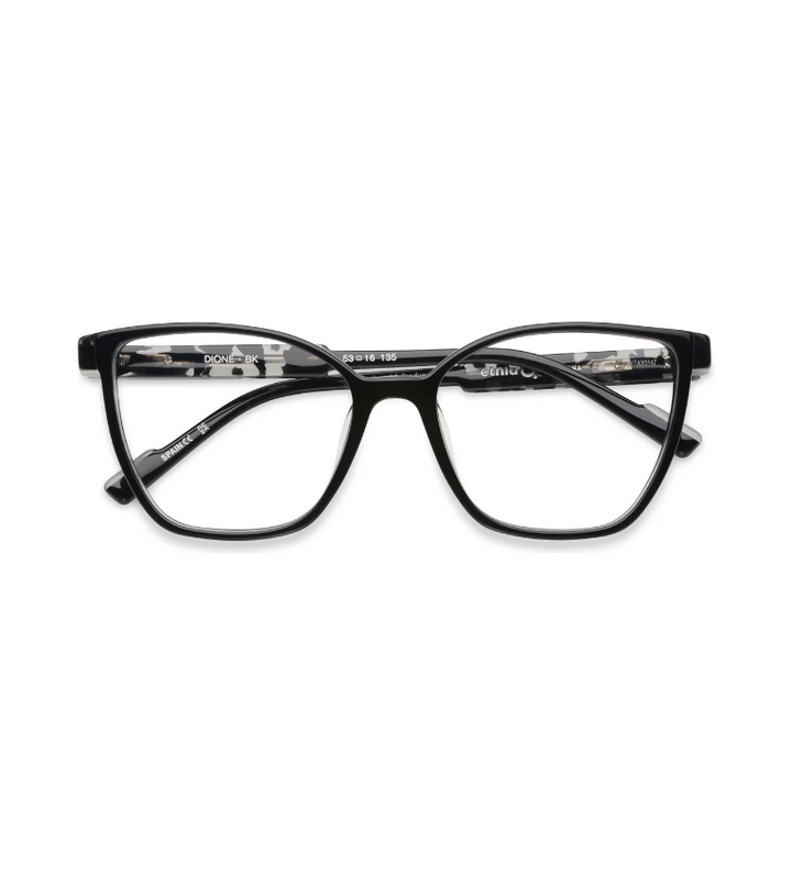 Etnia Barcelona Dione BK occhiale da vista donna cat-eye in acetato nero - vista frontale
