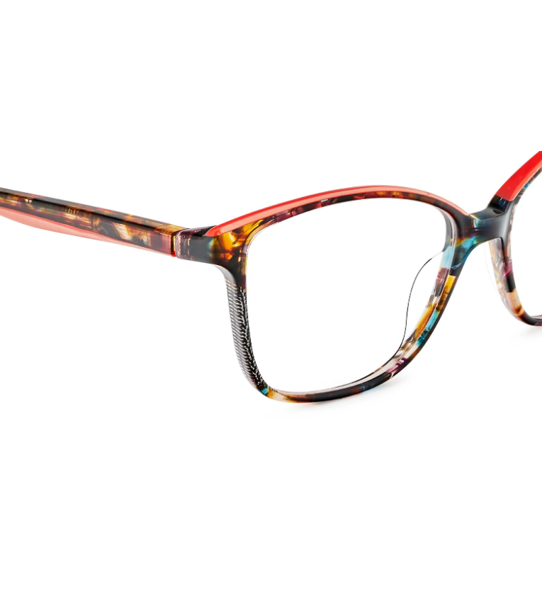 Etnia Barcelona Etosha HVCO occhiale da vista donna cat-eye in acetato havana e corallo - dettaglio