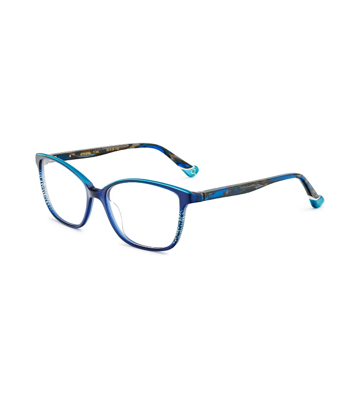 Etnia Barcelona Etosha TQBL occhiale da vista donna cat-eye in acetato turchese e blu - vista 3/4