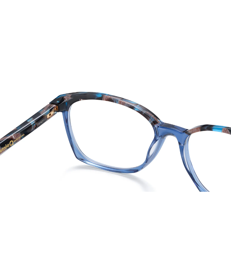 Etnia Barcelona Gevinson DBBE occhiale da vista donna rettangolare in acetato blu e beige - dettaglio