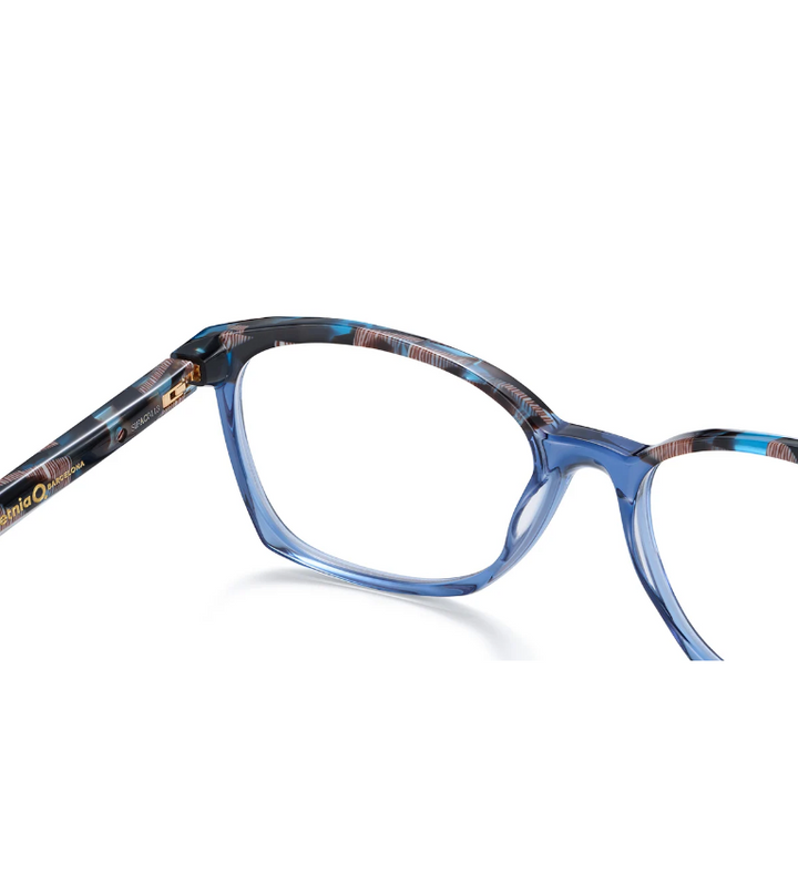 Etnia Barcelona Gevinson DBBE occhiale da vista donna rettangolare in acetato blu e beige - dettaglio