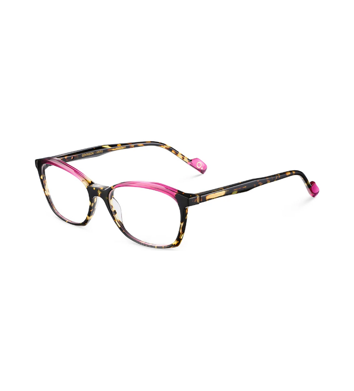Etnia Barcelona Gevinson HVFU occhiale da vista donna rettangolare in acetato havana e fucsia - vista 3/4