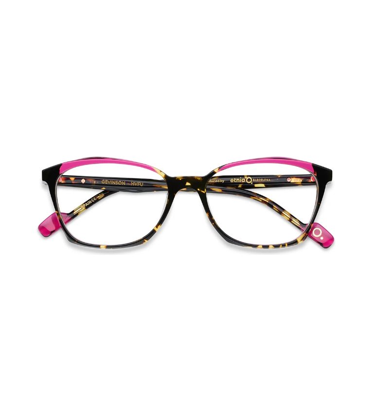 Etnia Barcelona Gevinson HVFU occhiale da vista donna rettangolare in acetato havana e fucsia - vista frontale