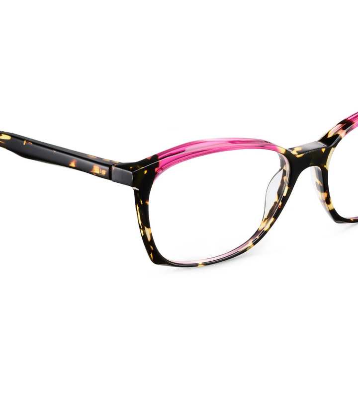 Etnia Barcelona Gevinson HVFU occhiale da vista donna rettangolare in acetato havana e fucsia - dettaglio