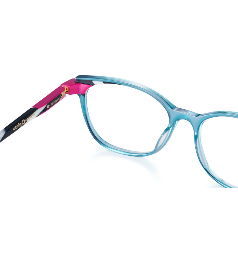 Etnia Barcelona Grimaldi BLZE occhiale da vista donna rettangolare in acetato azzurro e zebrato - dettaglio
