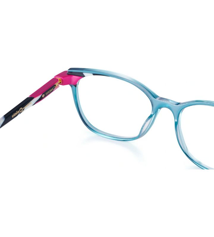 Etnia Barcelona Grimaldi BLZE occhiale da vista donna rettangolare in acetato azzurro e zebrato - dettaglio