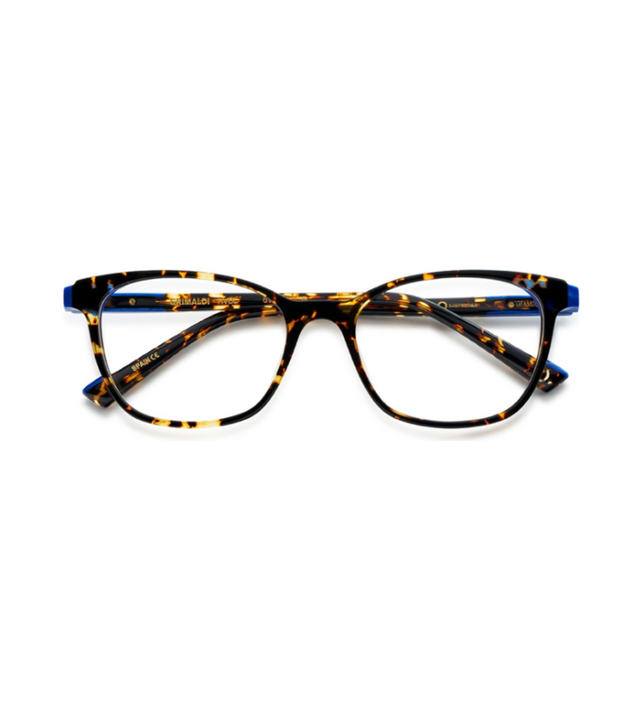 Etnia Barcelona Grimaldi HVBL occhiale da vista donna rettangolare in acetato havana e blu - vista frontale