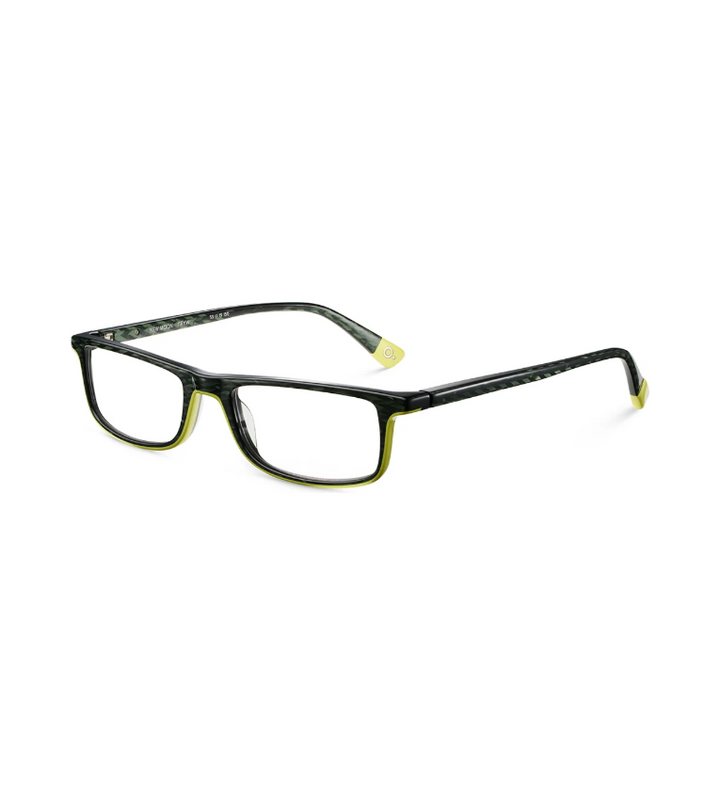 Etnia Barcelona New Moon GRYW occhiale da vista rettangolare in acetato verde e giallo - vista 3/4