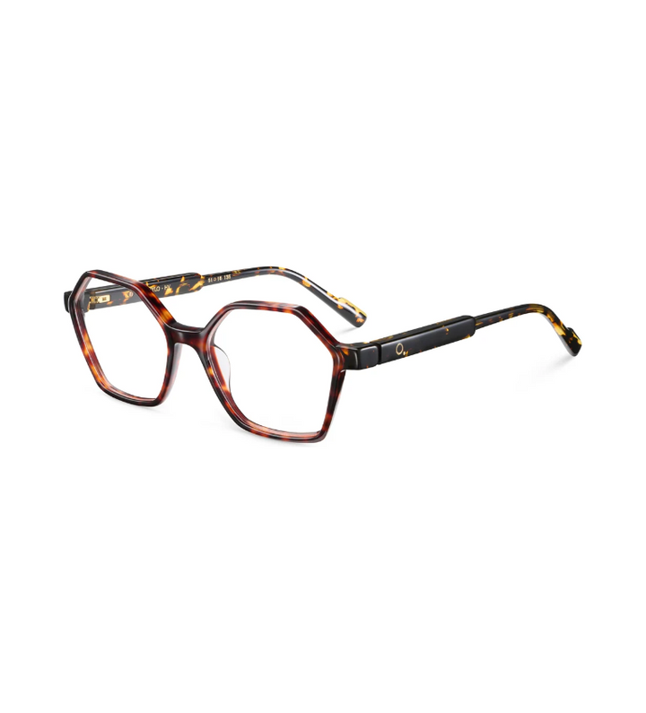 Etnia Barcelona Xylo HV occhiale da vista donna esagonale in acetato havana - vista 3/4
