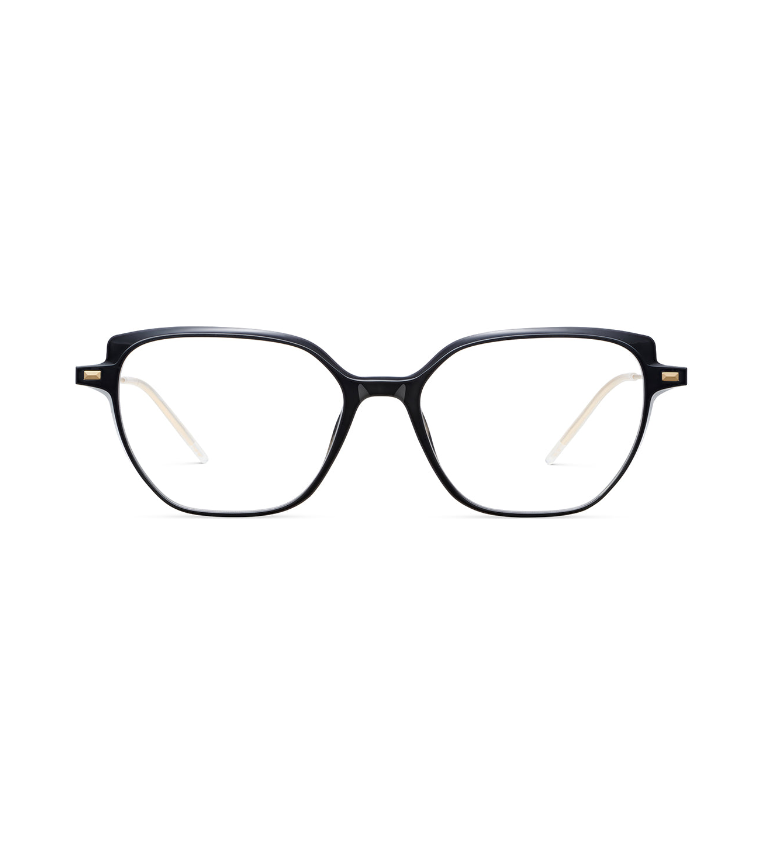 Lool Alhena BKGD occhiale da vista donna geometrico nero e oro - vista frontale