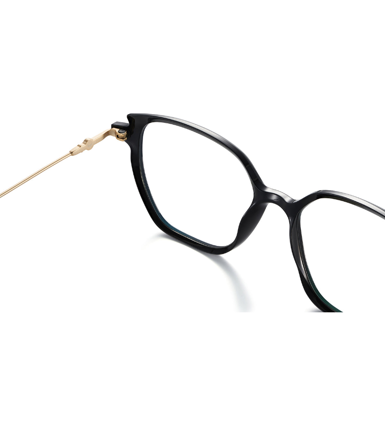 Lool Alhena BKGD occhiale da vista donna geometrico nero e oro - dettaglio