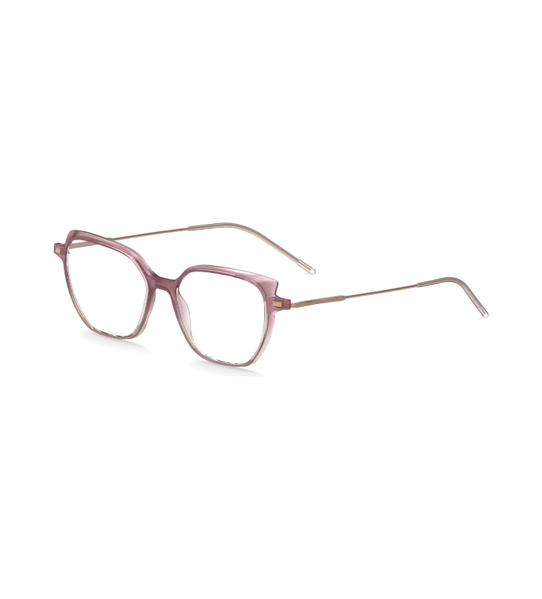 Lool Alhena PKBE occhiale da vista donna geometrico rosa e beige - vista 3/4