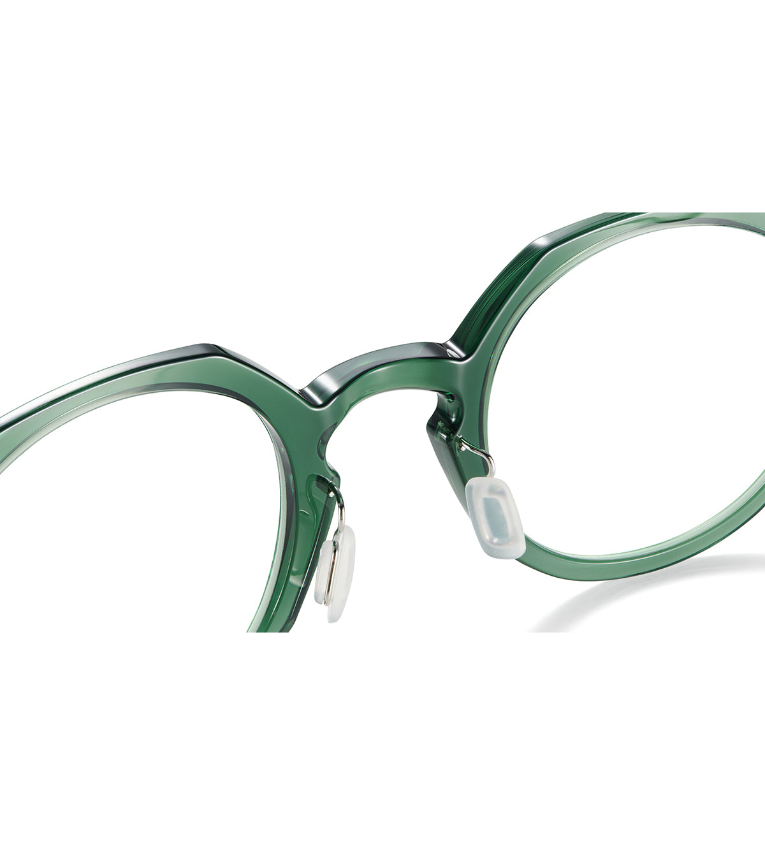 Lool Blaik GRGD occhiale da vista unisex rotondo verde e oro - dettaglio