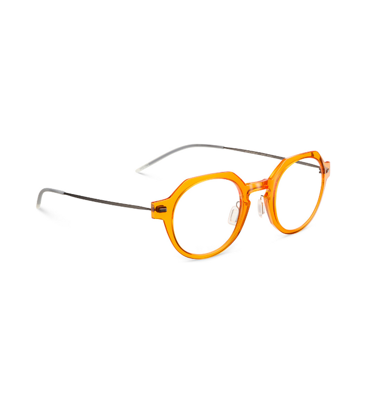 Lool Blaik OGGM occhiale da vista unisex rotondo arancione e grigio - vista 3/4