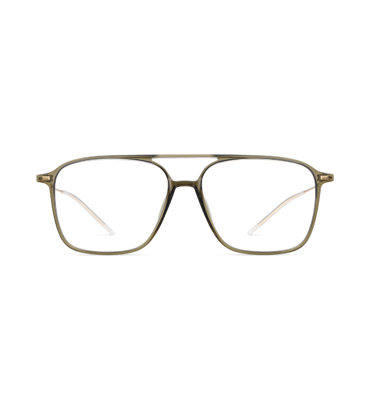 Lool Fipple GRGD occhiale da vista unisex squadrato verde e oro - vista frontale