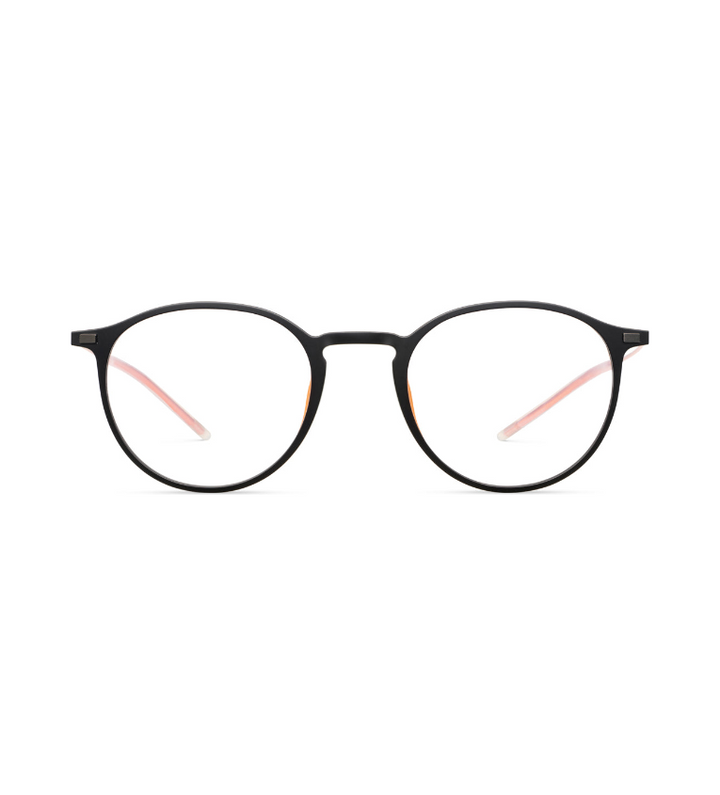 Lool Hangar Duo BKOG occhiale da vista unisex rotondo nero e arancione - vista frontale